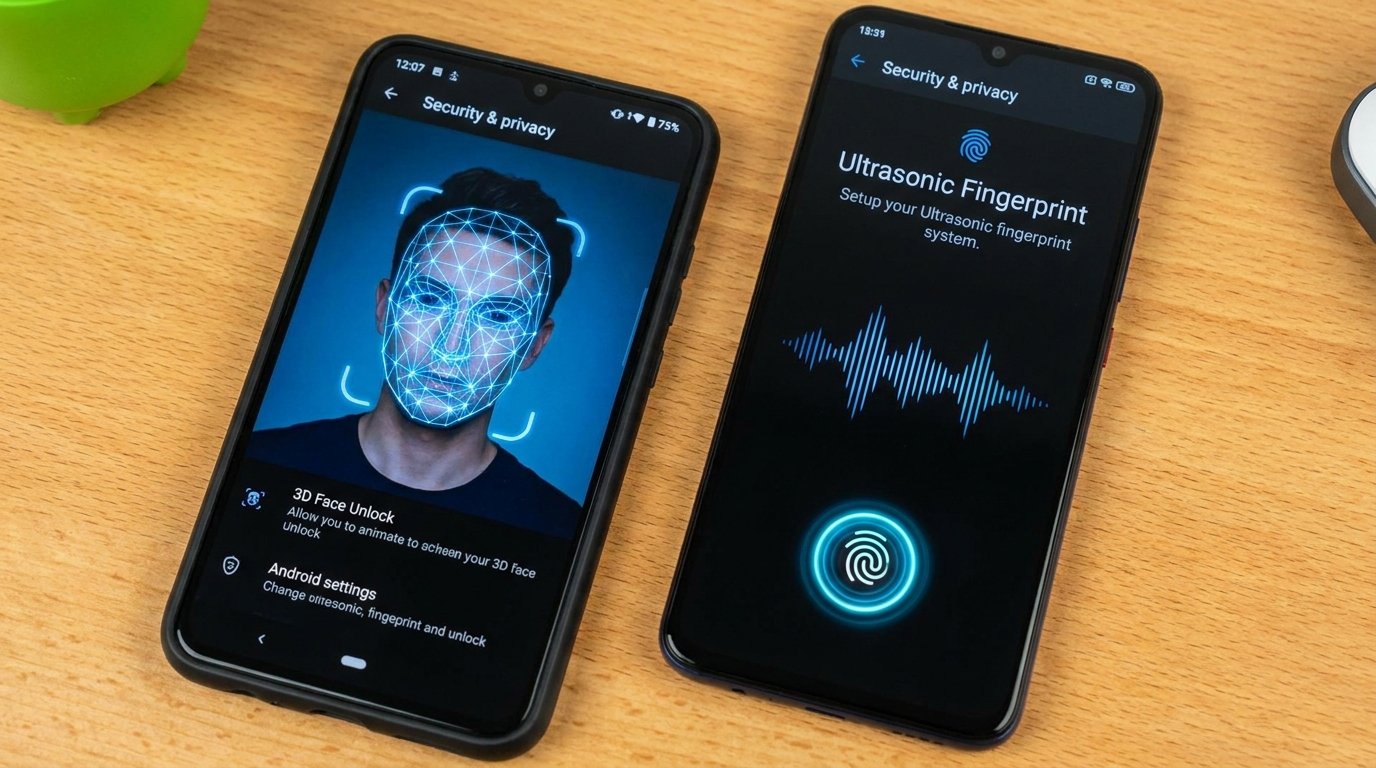 Android Biometric Security: Ultrasonic Fingerprint Scanners vs 3D Face Unlock - Android Guide Visual