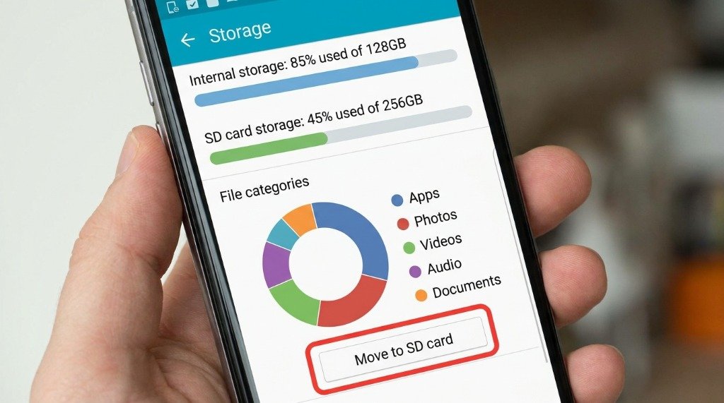 Format and Use SD Card as Internal Storage on Android - Storage Breakdown & Move Option