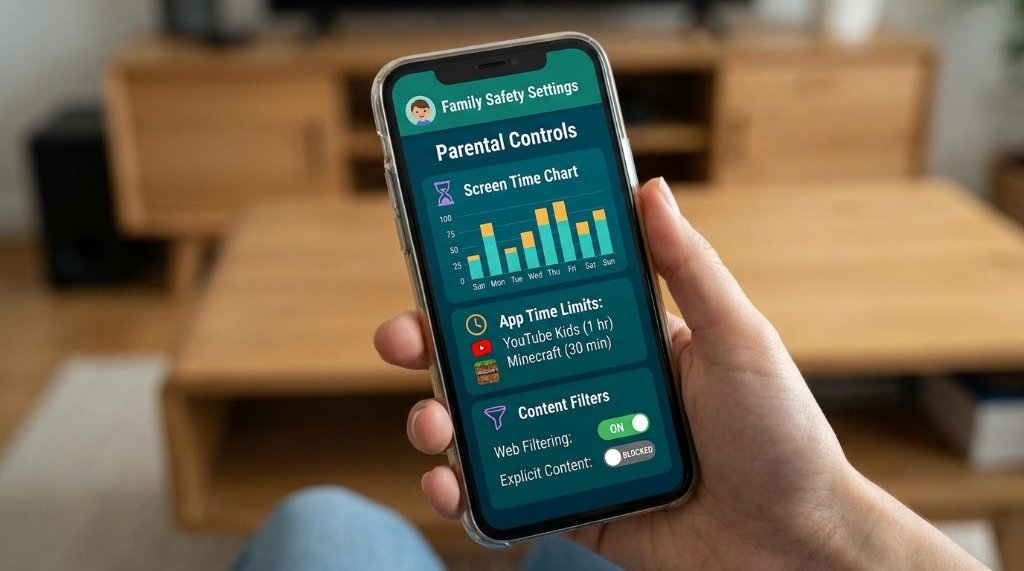 Android Parental Controls - Screen Time Chart, App Limits, and Content Filters