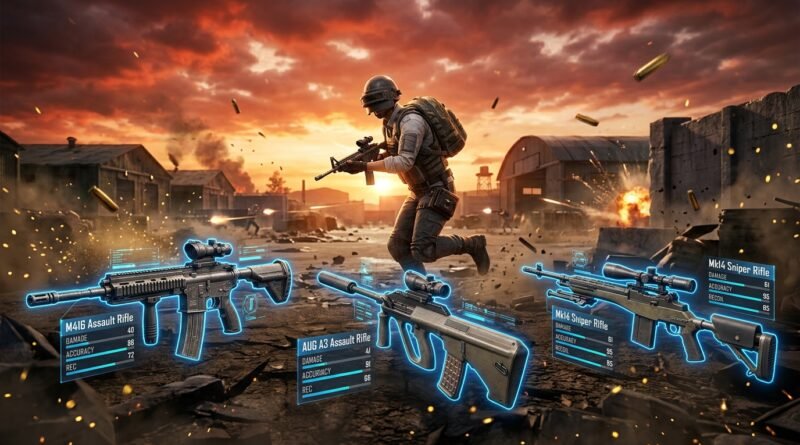 PUBG Mobile Best Weapons Tier List 2026 Season 4.5 M416 AUG A3 Mk14