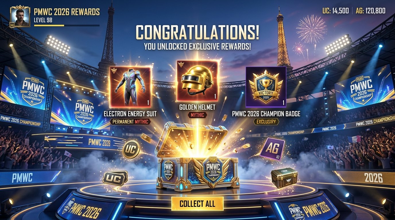 PUBG Mobile World Cup 2026 Free Rewards Loot Chest and Electron Energy Skin