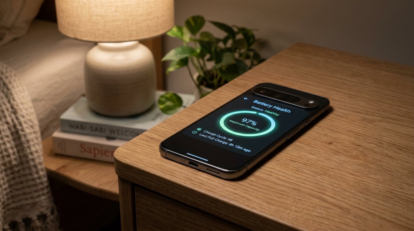 Android overnight battery drain troubleshooting and battery health status UI