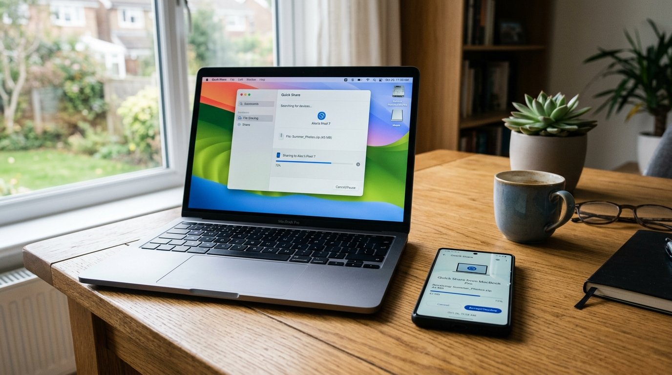 Wireless file transfer between Android phone and laptop computer over local Wi-Fi