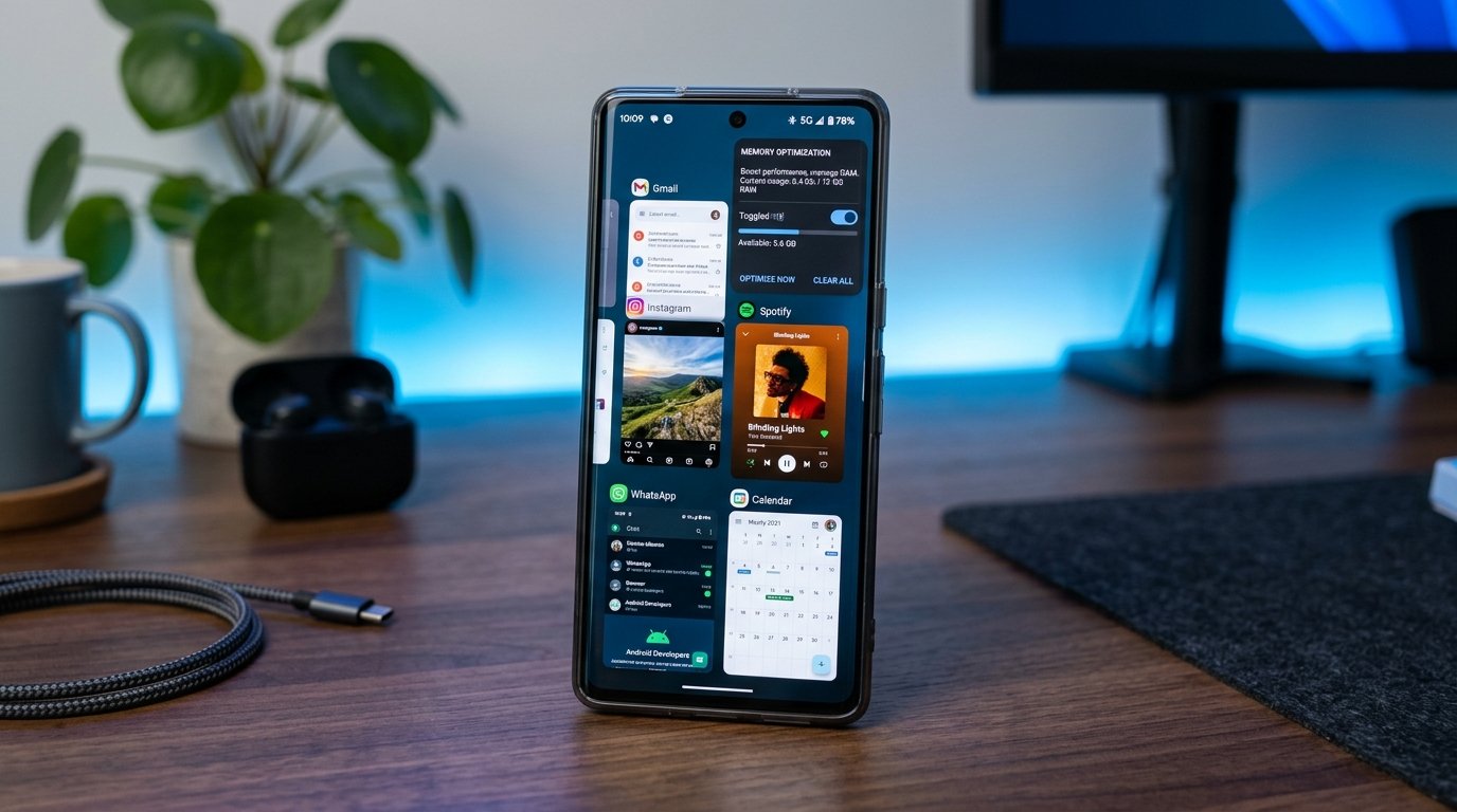 Android multitasking app switcher and background memory management settings
